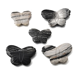 Натуральные резные бусины из камня пикассо, бабочка