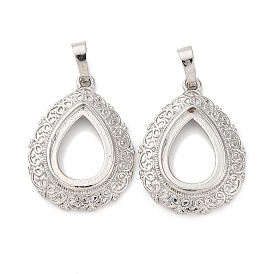 Сеттинги для кулона (кабошонов), латунь , настройки открытой спины, слезинки, стойки покрытие, прочное покрытие, без кадмия и без свинца