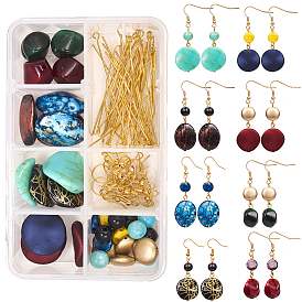 DIY Earring Making, with Acrylic Beads, Iron Head Pins, Brass Eye Pins and Earring Hooks, Golden