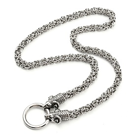 304 Stainless Steel Byzantine Chain Necklaces with 316L Surgical Stainless Steel  Sheep Clasps