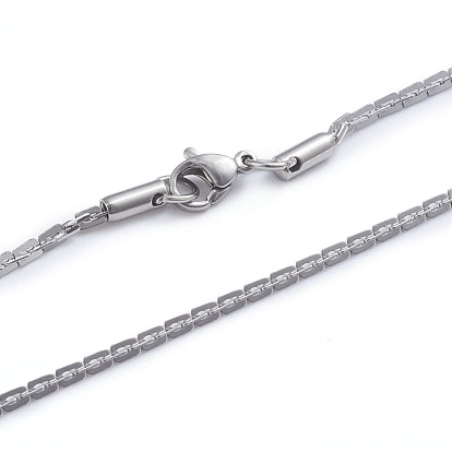 304 Stainless Steel Boston Link Chain Necklaces, with Lobster Claw Clasps