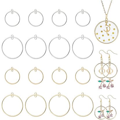 32шт 4 стили сплав 2-петлевые соединители подвески, круглые кольца