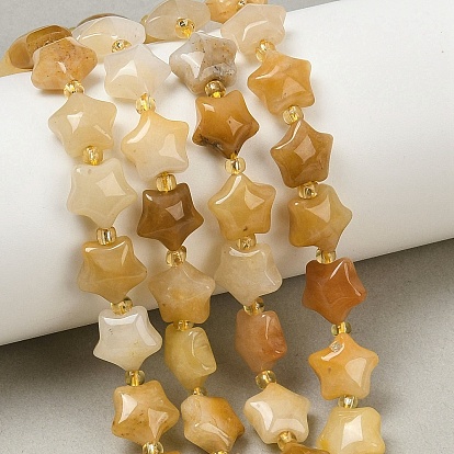 Природный Топаз нефрита бисер нитей, толстая звезда, с бисером