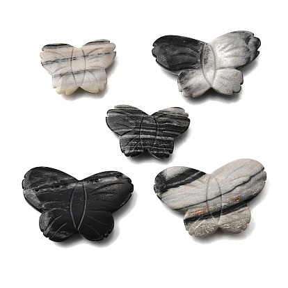 Натуральные резные бусины из камня пикассо, бабочка