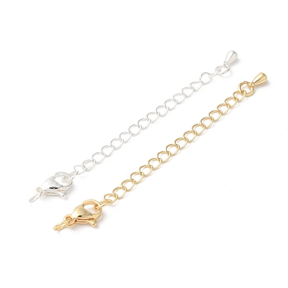 Латунные концы стойки с цепочкой и застежками-карабами, долговечный, без свинца и без кадмия, слеза