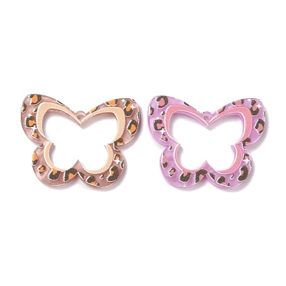 Embossed Printed Acrylic Pendants, Spring & Summer Theme, Butterfly