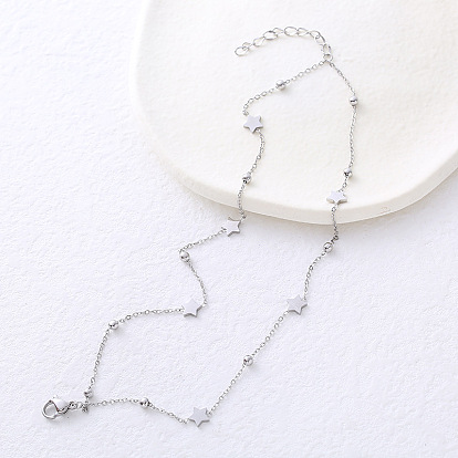 Двухслойные браслеты из нержавеющей стали, браслеты для женщин, Звезда и круглый