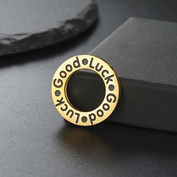 Нержавеющая сталь связи кольца, кольцо со словом удачи