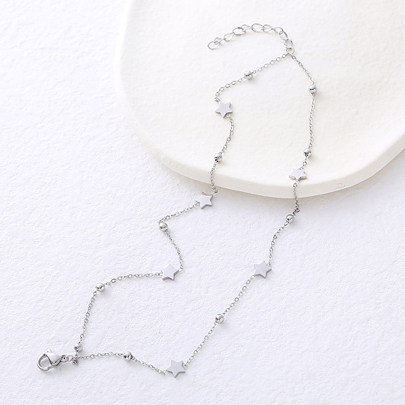 Двухслойные браслеты из нержавеющей стали, браслеты для женщин, Звезда и круглый