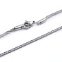 304 Stainless Steel Boston Link Chain Necklaces, with Lobster Claw Clasps