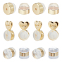 30Pcs 3 Styles Silicone Ear Nuts, Earring Backs, with Brass Findings, Clear