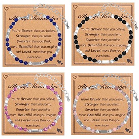 Gemstone Round Beaded Bracelets for Women Men