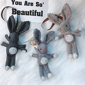 Sparkling Rabbit Keychain with Personality Pattern and Rhinestone Decoration - Fashionable Car Accessory for Women