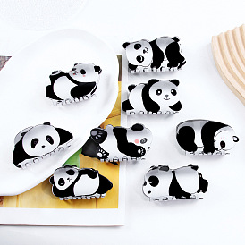 Cute Panda Shape PVC Claw Hair Clips, Hair Accessories for Women & Girls