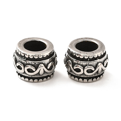 316 Surgical Stainless Steel European Beads, Large Hole Beads, Rondelle