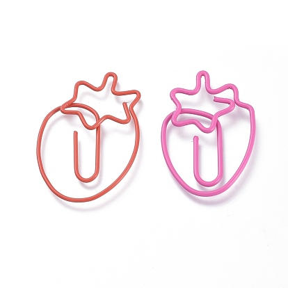 Strawberry Shape Iron Paperclips, Cute Paper Clips, Funny Bookmark Marking Clips