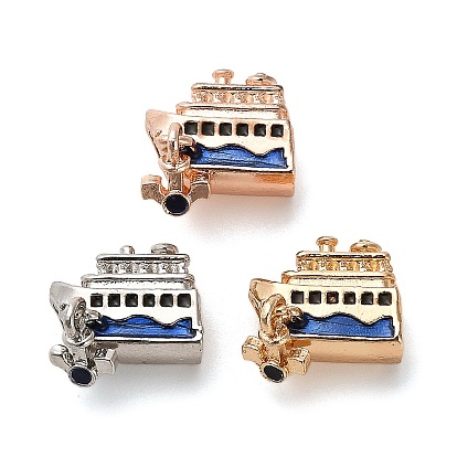 Эмали сплава Европейский бисером, бусины с большим отверстием, круизное судно с якорем