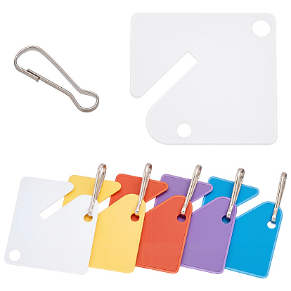 200Pcs 5 Colors Plastic Slotted Rack Key Tags with Metal Split Ring