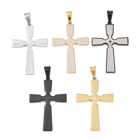 304 подвески из нержавеющей стали, амулет в виде креста с молитвой Господней