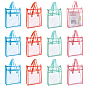 12 pièces 4 couleurs Sacs d'emballage en plastique transparent avec poignées et boutons-pression, rectangle