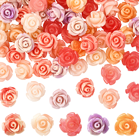 100 шт. 5 цвета синтетические коралловые резные бусины, окрашенные, цветок