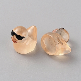 Миниатюрные светящиеся солнцезащитные очки из смолы в виде уток с украшениями для витрины, светится в темноте, для украшения рабочего стола автомобиля