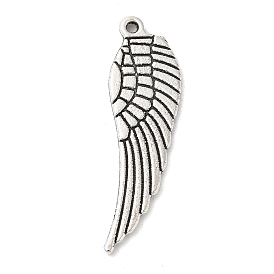 Tibetan Style Alloy Pendants, Wing, Cadmium Free & Lead Free, 30x9x1mm, Hole: 1mm, about 793pcs/1000g