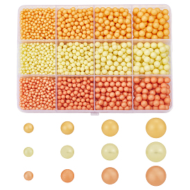2610 шт. искусственные жемчужные бусины из смолы, круглые, без отверстия , матовые