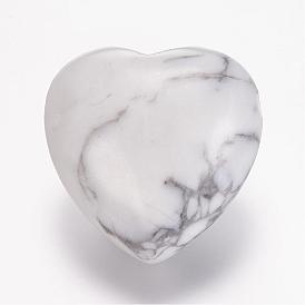 Natural Howlite Beads, Heart