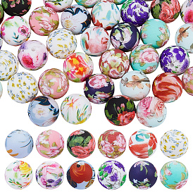 60 шт. 12 цвета напечатаны круглые силиконовые фокусные бусины