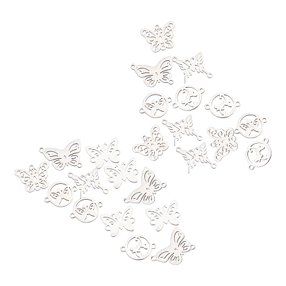 304 Stainless Steel Links Connectors, Laser Cut, Butterfly