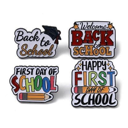 Campus Theme Alloy Enamel Pins, Word Brooch, for Backpack, Clothes