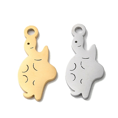 Ion Plating(IP) 304 Stainless Steel Pendants, Manual Polishing, Tortoise Charms
