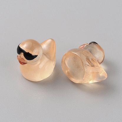 Миниатюрные светящиеся солнцезащитные очки из смолы в виде уток с украшениями для витрины, светится в темноте, для украшения рабочего стола автомобиля