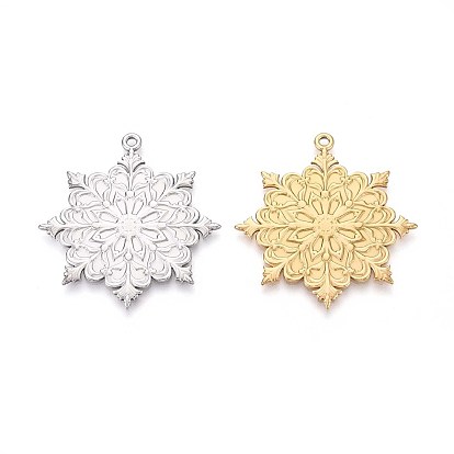 304 подвески-снежинки из нержавеющей стали, ионное покрытие (ip)