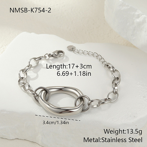 304 из нержавеющей стали ссылка браслеты, браслеты-цепочки для женщин, овальные