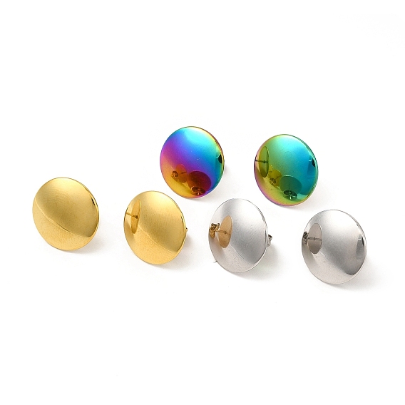 304 плоские круглые серьги из нержавеющей стали для женщин