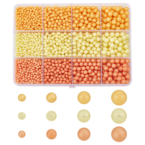 2610 шт. искусственные жемчужные бусины из смолы, круглые, без отверстия , матовые