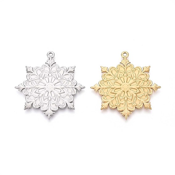 304 подвески-снежинки из нержавеющей стали, ионное покрытие (ip)