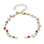 Glass Beaded Link Chain Bracelet Making, with Eye Charm & Lobster Claw Clasps, Fit for Connector Charms