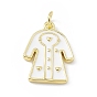 Rack Plating Brass Enamel Pendants, Long-Lasting Plated, Lead Free & Cadmium Free, Real 18K Gold Plated, Overcoat Charm
