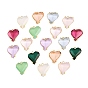 Brass Glass Pendants, Heart Charms, Faceted