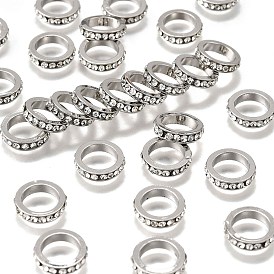 Латунные бусины разделители для поставки стразов, класс А, платиновый цвет, плоско-круглые