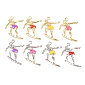 Сплав эмали горный хрусталь подвески, стойки покрытие, очарование серфера, без кадмия, без никеля и без свинца, золотые / платиновые