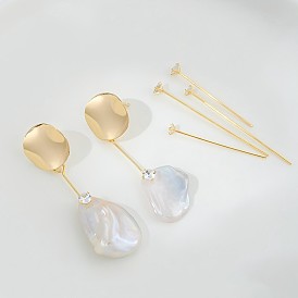 Латунные булавки из прозрачного кубического циркония с микропаве