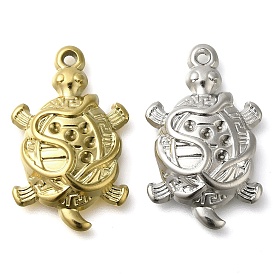 304 Stainless Steel Pendant Rhinestone Setting, Tortoise Charm