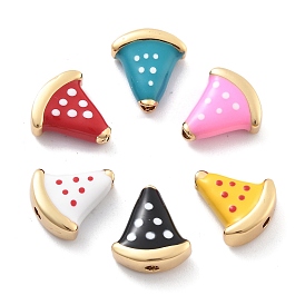 Стойки обшивки латунные бусины, с эмалью, долговечный, без свинца, без кадмии и без никеля, арбуз