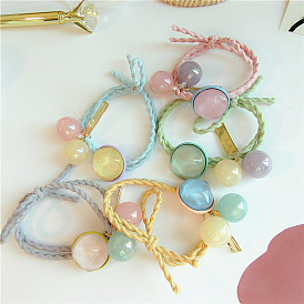 Colorful Crystal Bead Hair Tie Ponytail Holder Hair Accessories - Dreamy, Transparent