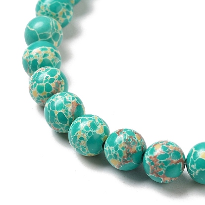 Synthetic Imperial Jasper Dyed Beads Strands, Round