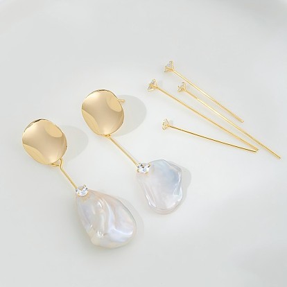 Латунные булавки из прозрачного кубического циркония с микропаве